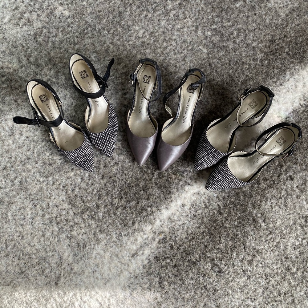 Anne Klein iFlex Kitten Heel T Strap Lot of 3 Sz 6